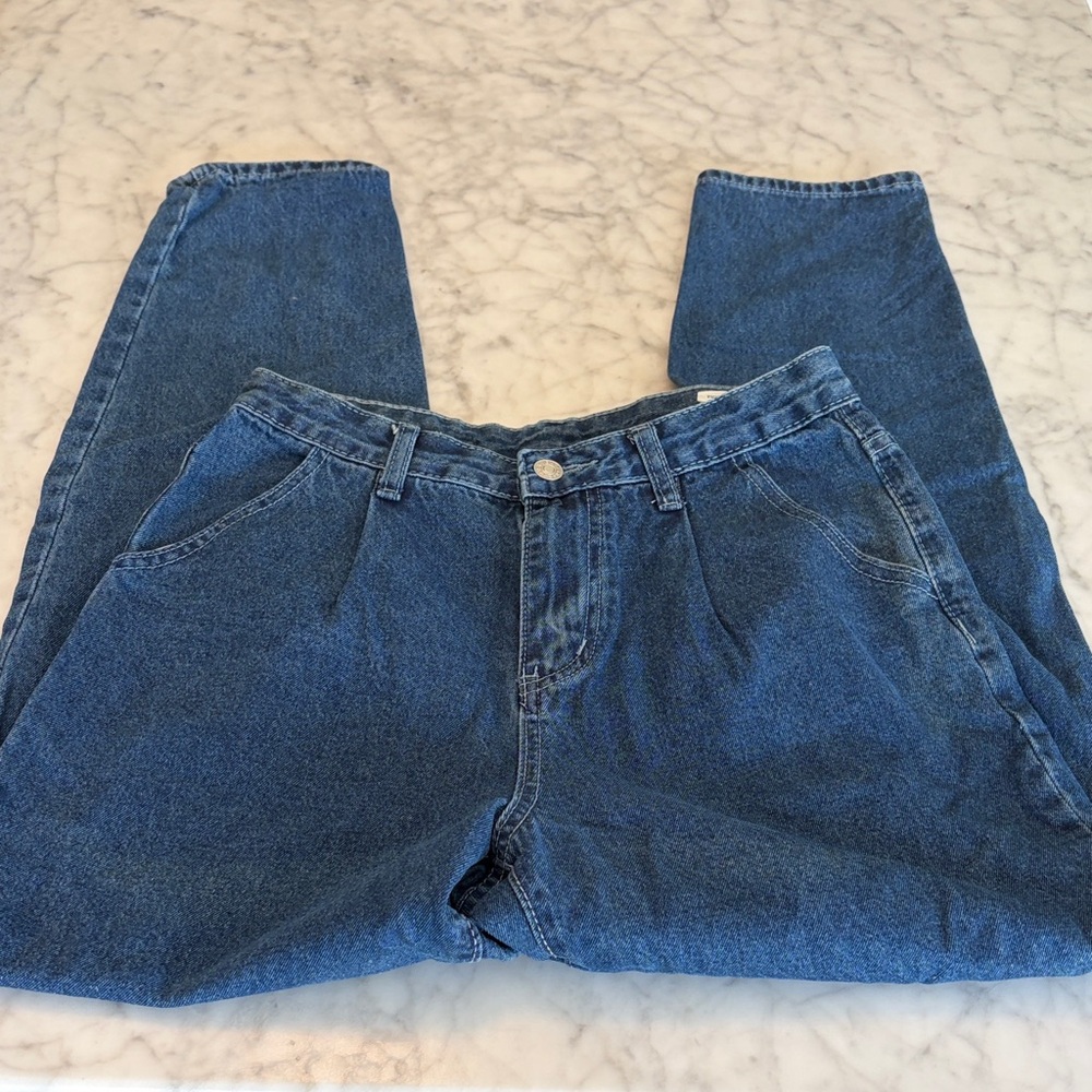 SHEIN Women’s Dark Blue Relaxed Denim Jeans Size 4 - Picture 3 of 4